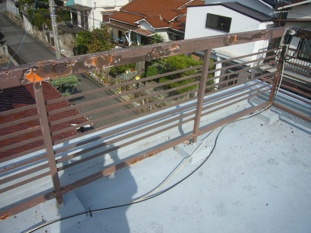 屋上フェンス劣化