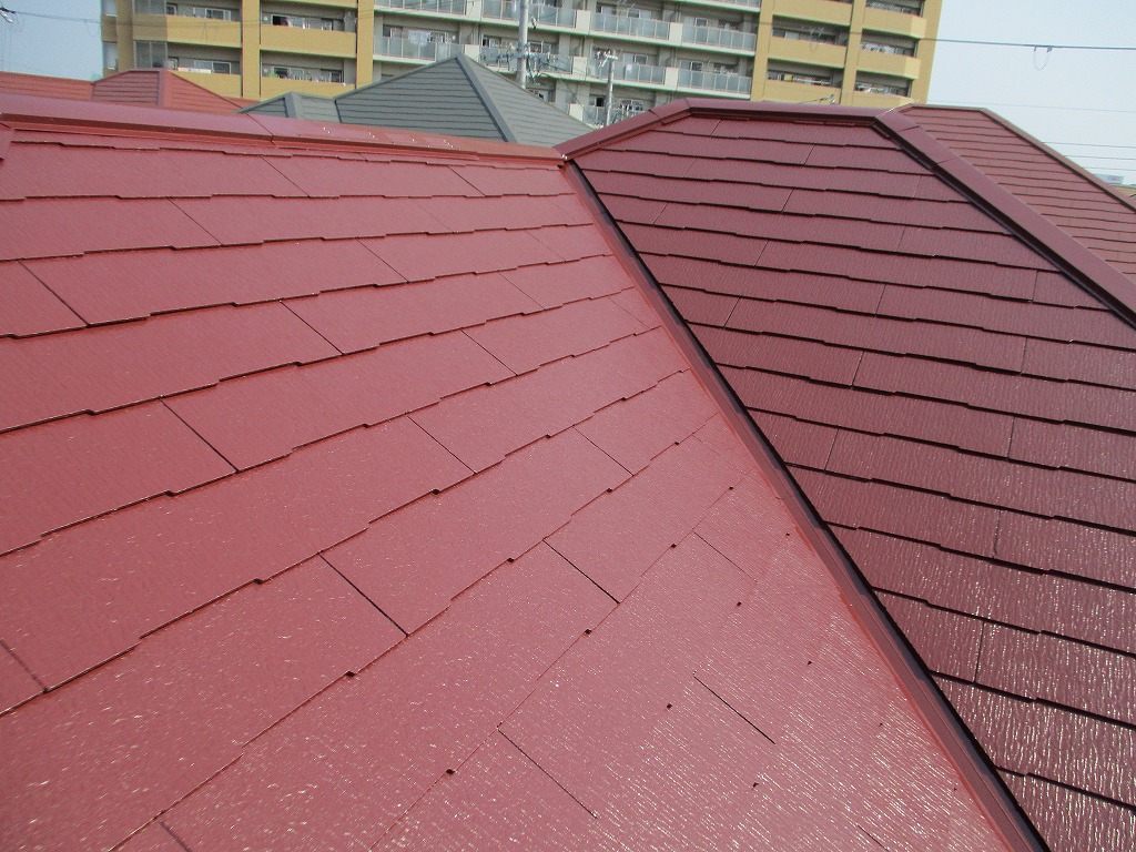 大阪市淀川区　屋根塗装　屋根塗替え　カラーベスト塗り替え